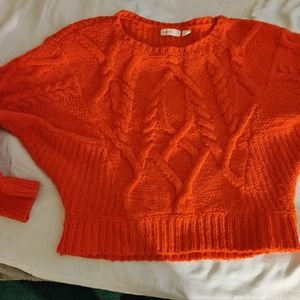 Anthropologie, Sleeping on Snow Bat winged low crop sweater.